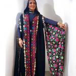 قُفطان كريب إكسترا فلوري هندي بتطريز سيناوي يدوي وعملات معدنية وكريستال | Extra Crêpe Floral Indian Kaftan with Handmade Sinai Embroidery, Coins & Crystals
