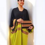 قُفطان كورية مع كريب وجاكار فري سايز + بورتيفيه | Koreya Kaftan with Crêpe & Jacquard Free Size + Portefeuille