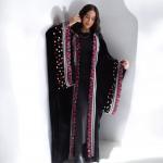 قُفطان قطيفة كوري مستورد درجة أولى مع تطريز أيتامين سيناوي وودع وباييت | Premium Imported Korean Velvet Kaftan with Sinai Embroidery, Shells & Sequins