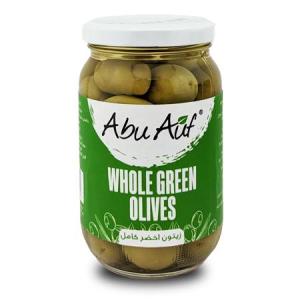 زيتون اخضر كامل 360 جم _ Whole green olives 360 g( ابو عوف - Abu Auf )